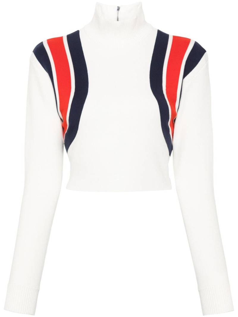 Gucci Sylvie-Web knitted cropped top - White von Gucci