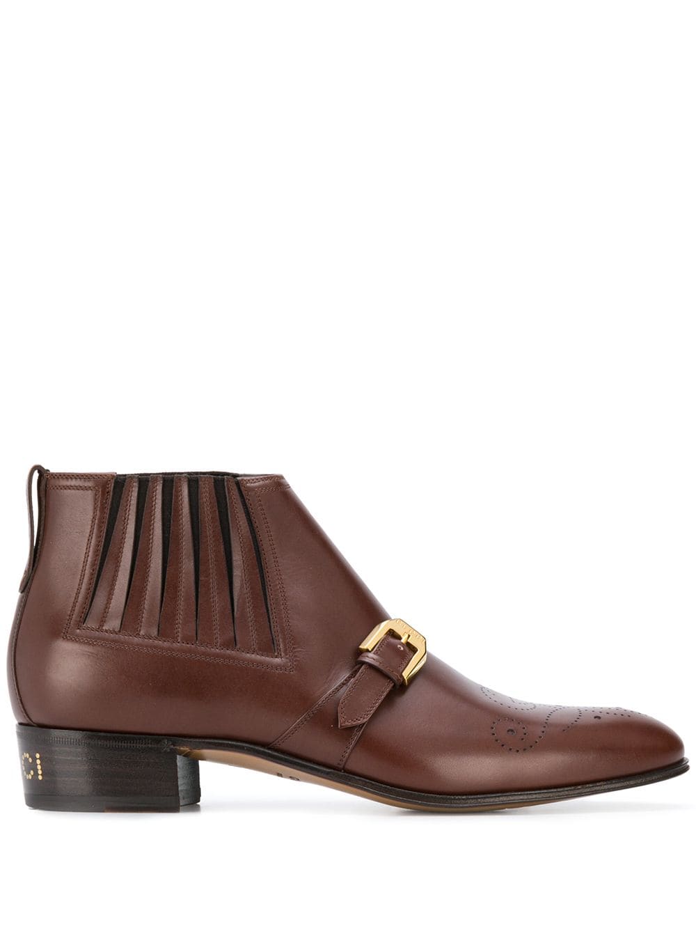 Gucci buckle detail ankle boots - Brown von Gucci