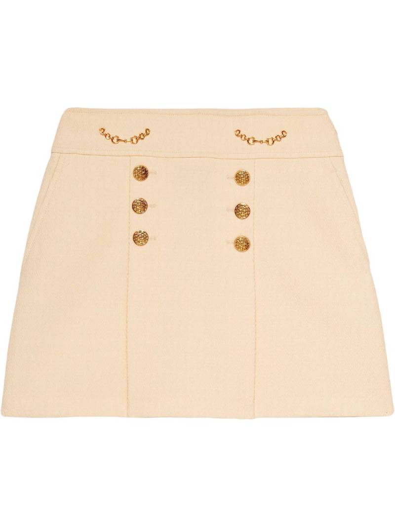 Gucci button detail A-line mini skirt - White von Gucci