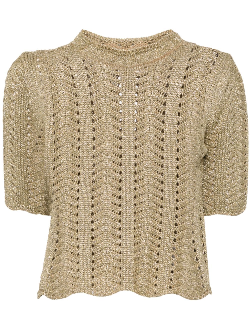 Gucci cable-knit lamé top - Gold von Gucci