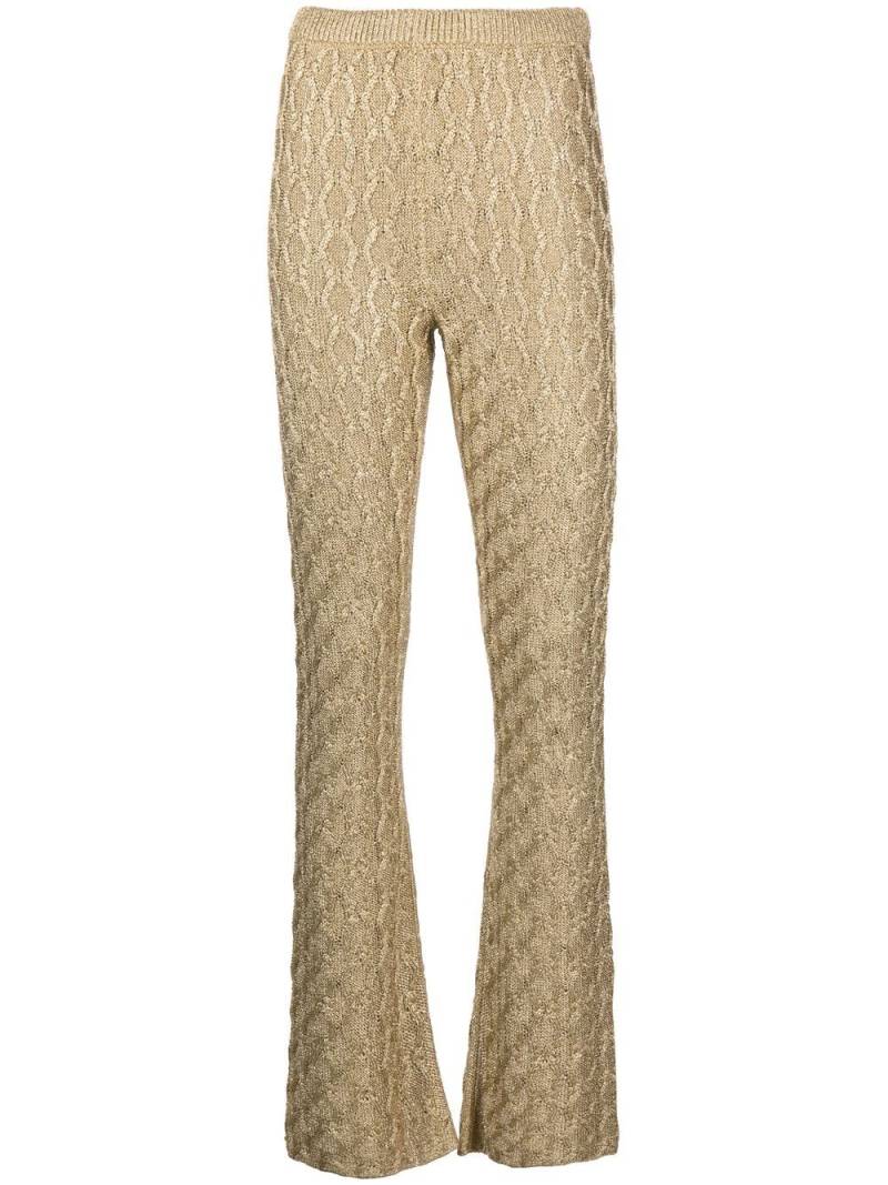 Gucci cable-knit metallic trousers - Yellow von Gucci