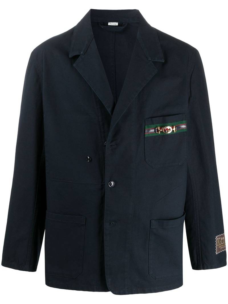 Gucci cardboard-label oversized blazer - Blue von Gucci