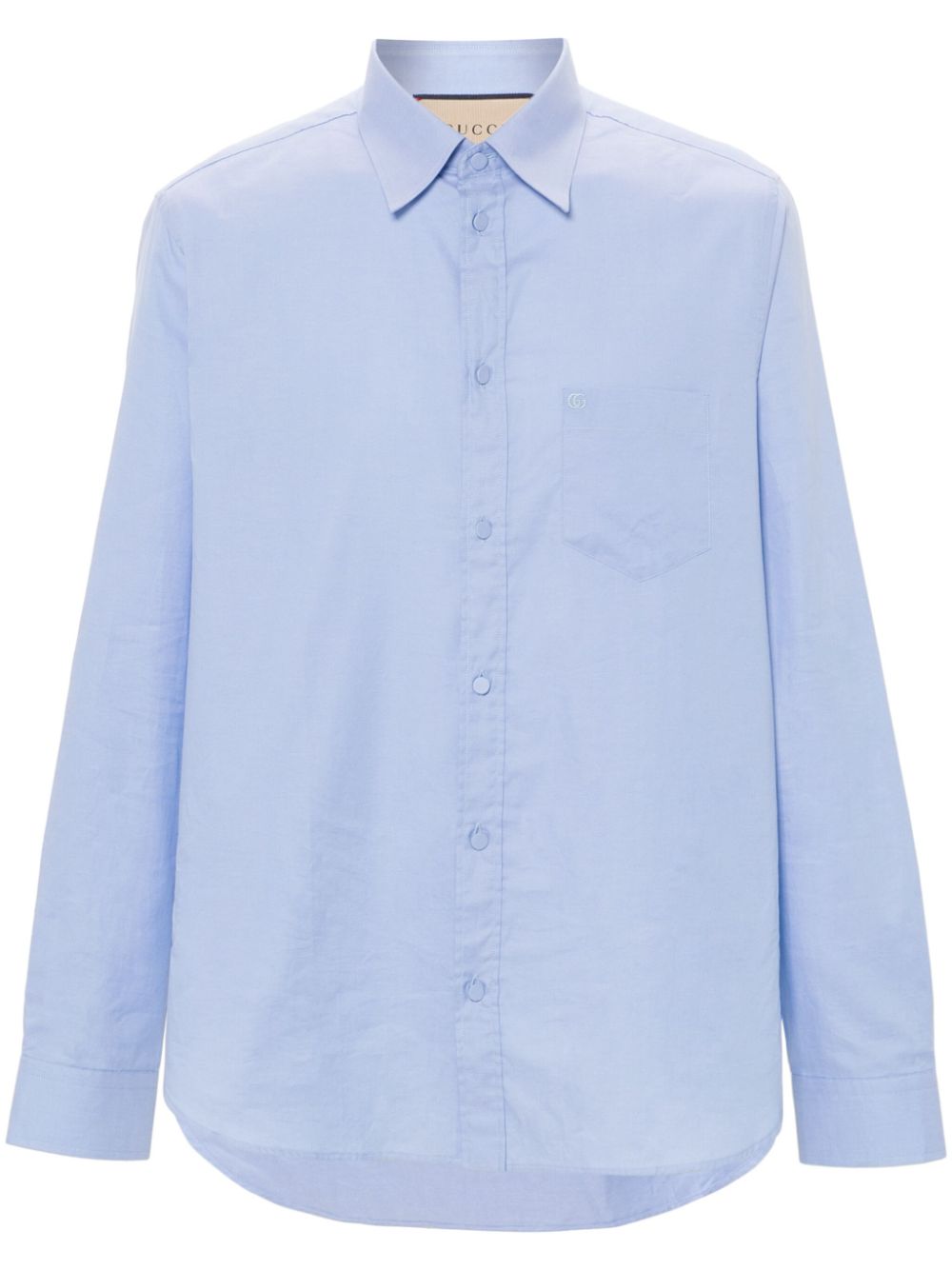 Gucci Double G-logo cotton shirt - Blue von Gucci