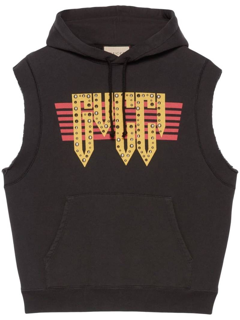 Gucci cotton jersey sleeveless sweatshirt - Black von Gucci