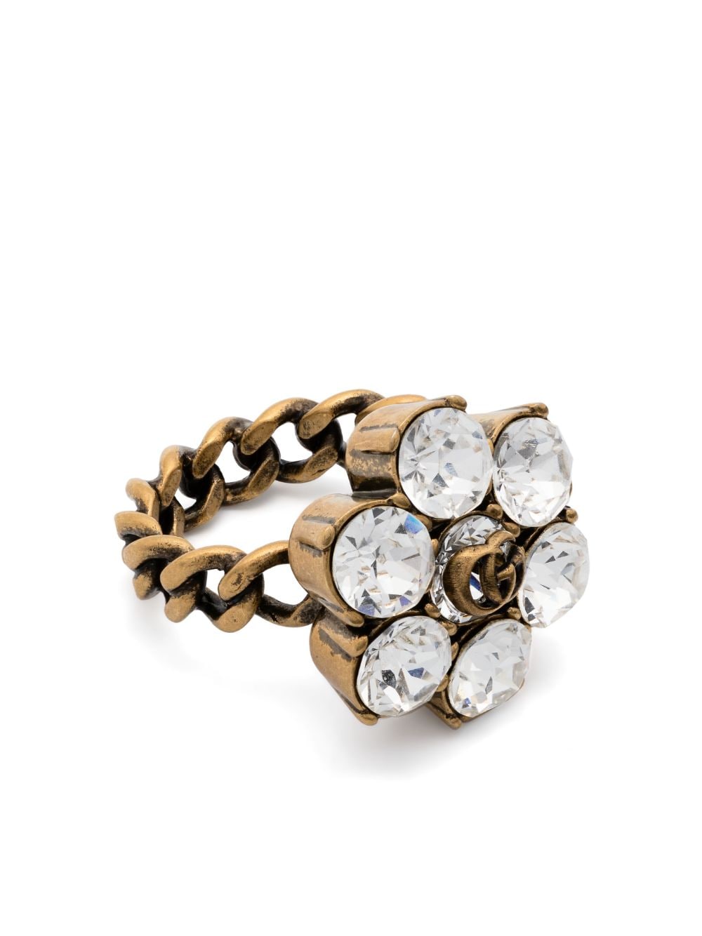 Gucci crystal Double G ring - Gold von Gucci