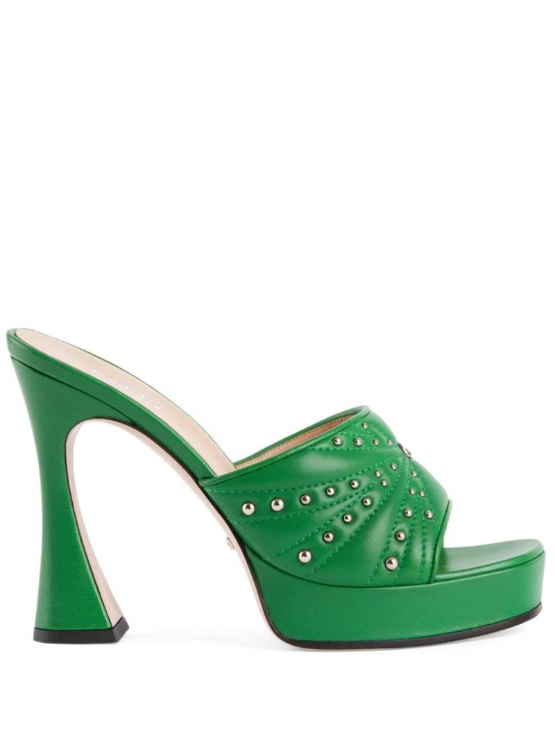 Gucci cystal embellished heeled mules - Green von Gucci