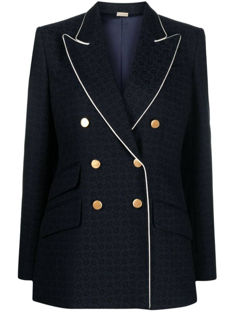 Gucci double-breasted Horsebit-jacquard blazer - Blue von Gucci