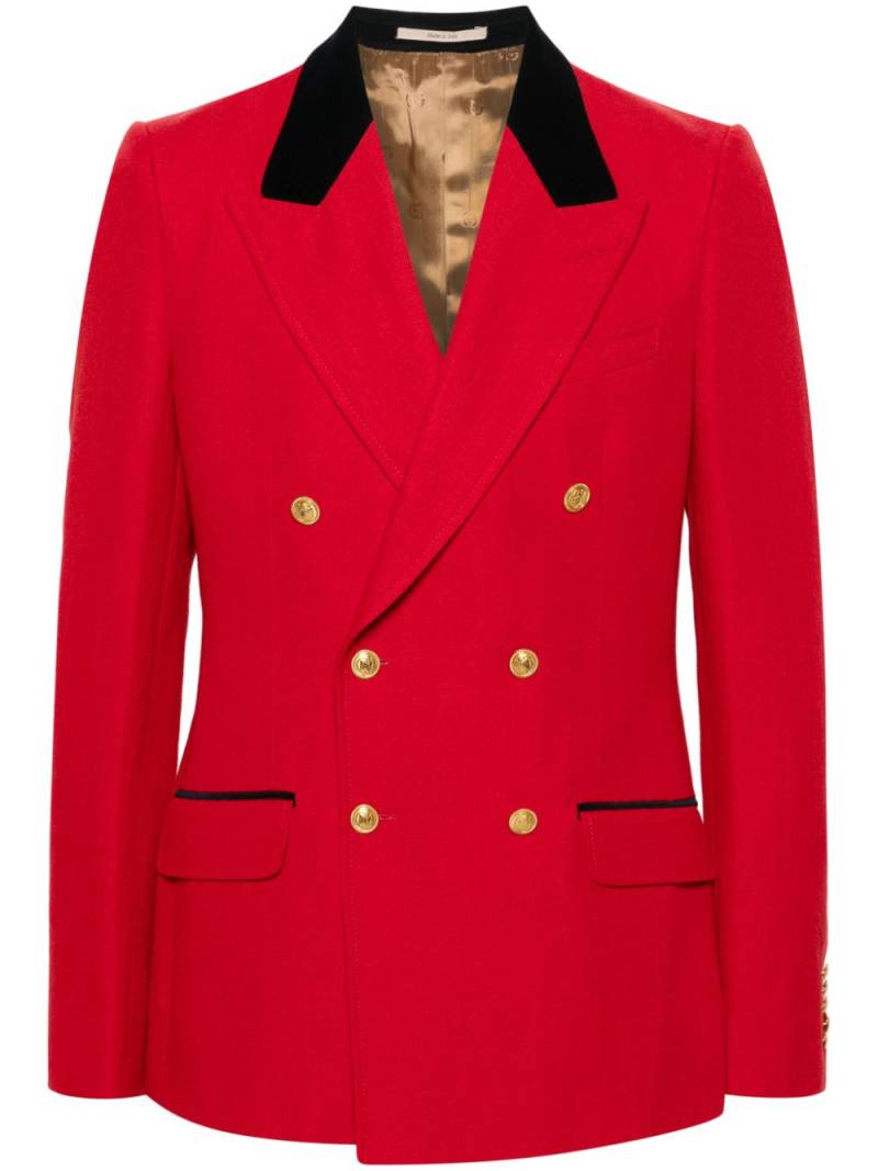 Gucci double-breasted herringbone blazer - Red von Gucci