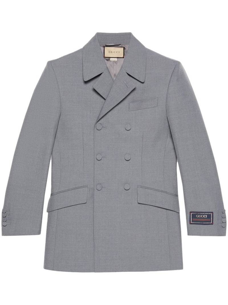 Gucci double-breasted wool blazer - Grey von Gucci