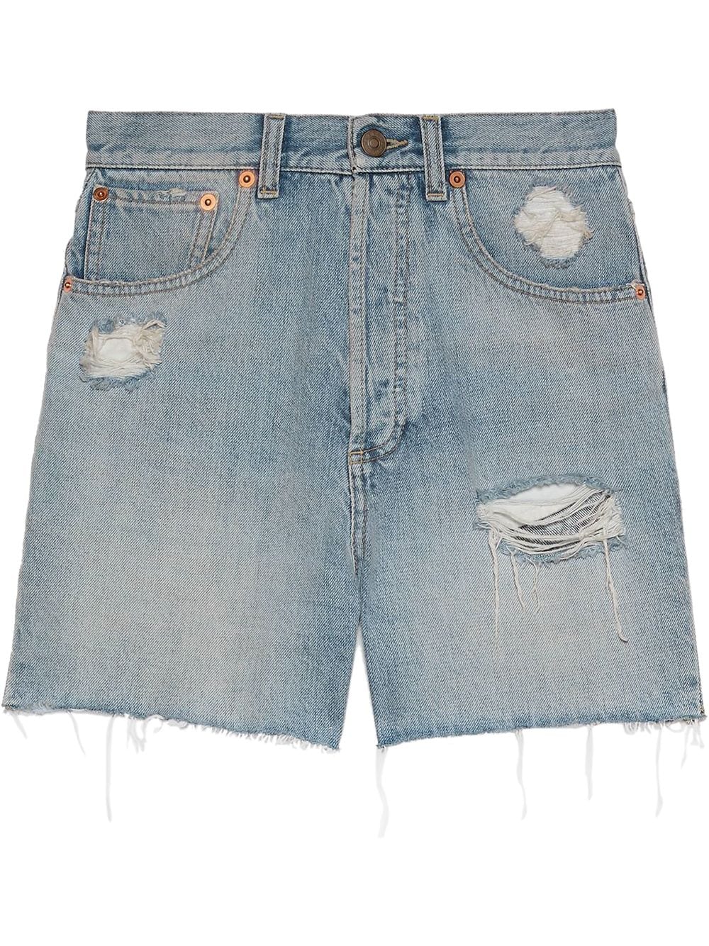 Gucci eco-washed denim shorts - Blue von Gucci