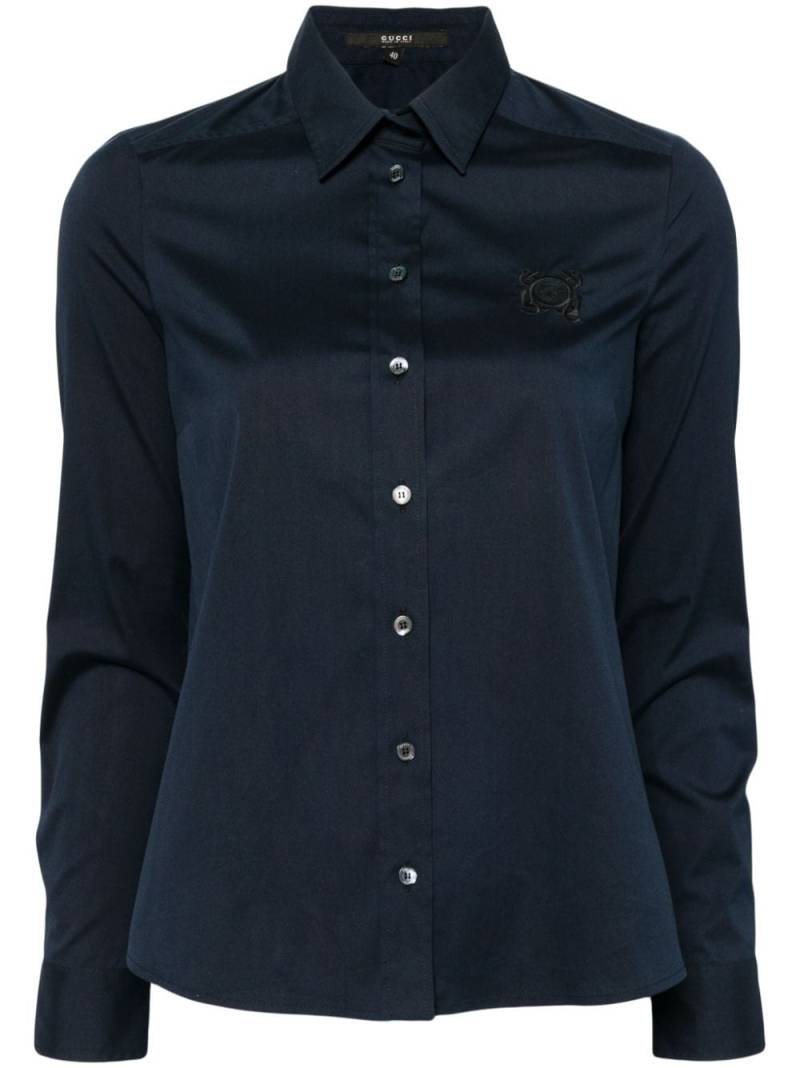 Gucci embroidered logo shirt - Blue von Gucci