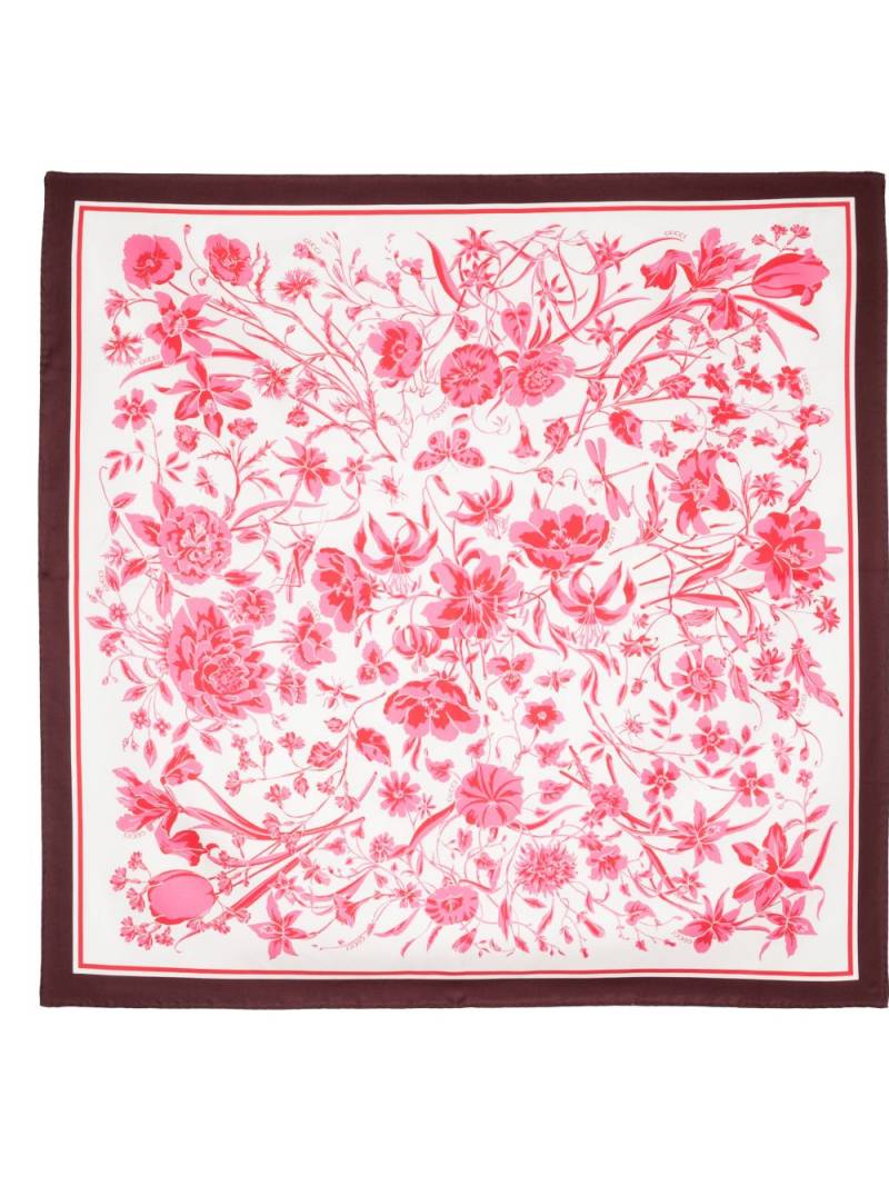 Gucci floral-print silk scarf - Pink von Gucci