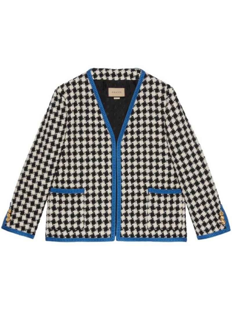 Gucci gingham tweed jacket - White von Gucci