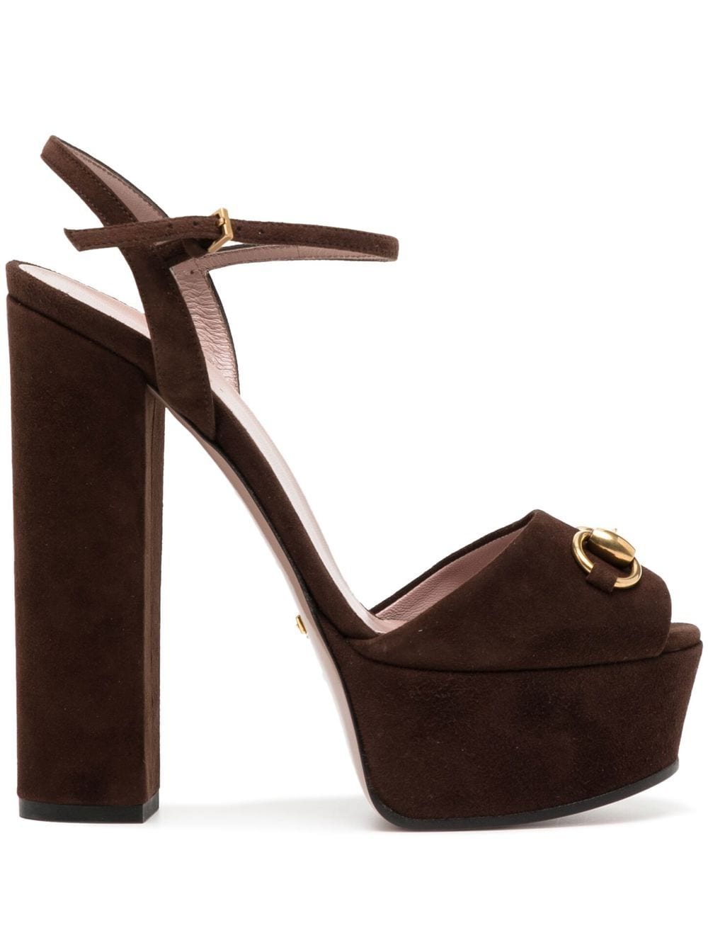 Gucci gold-tone-hardware platform sandals - Brown von Gucci