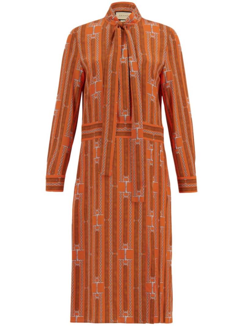 Gucci graphic-print midi dress - Orange von Gucci