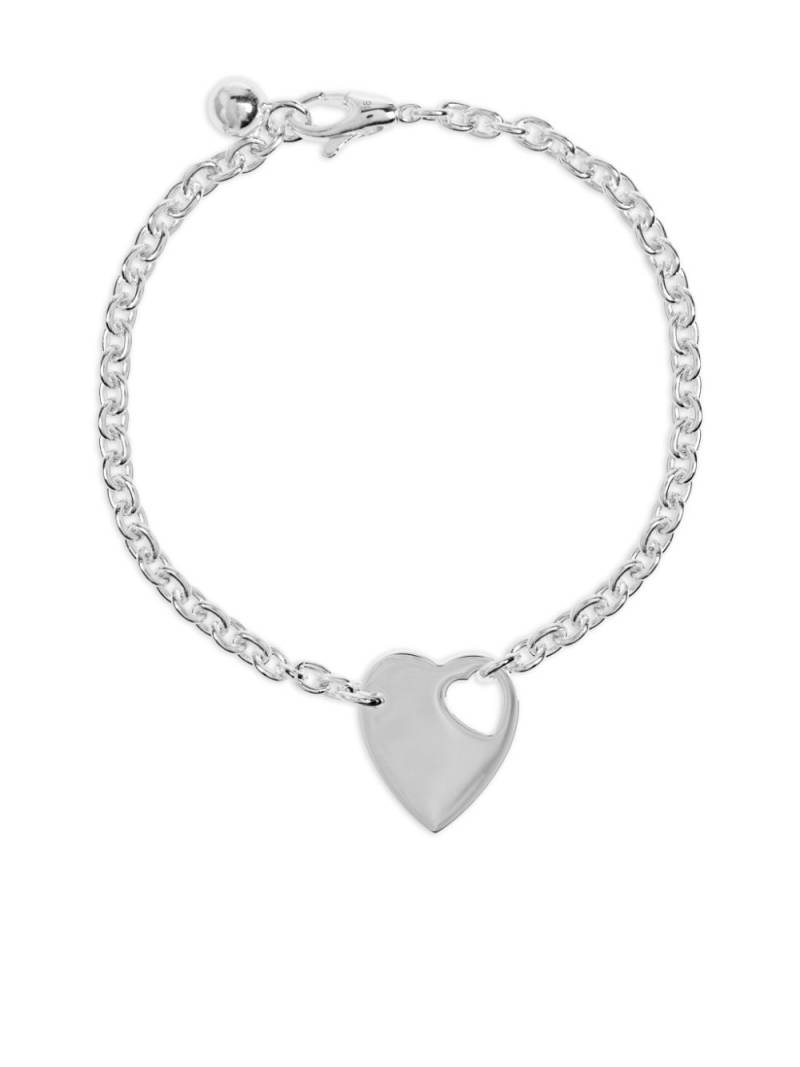 Gucci heart-charm chain-kink bracelet - Silver von Gucci