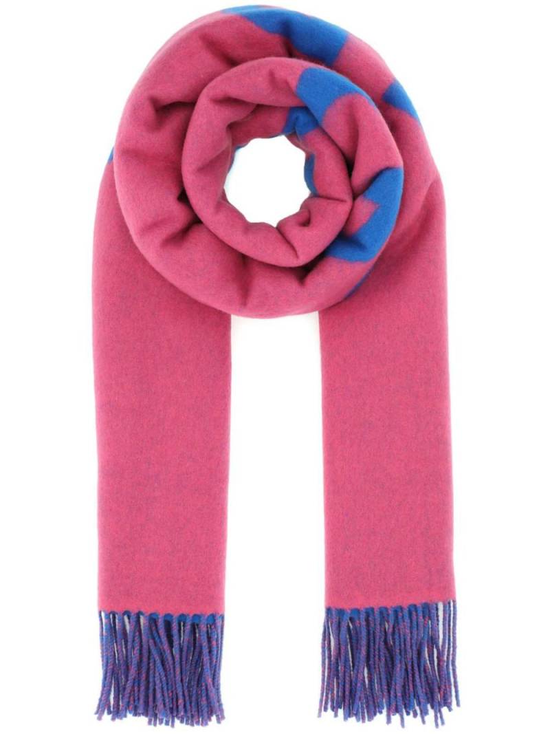 Gucci intarsia-knit logo scarf - Pink von Gucci