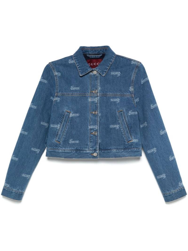 Gucci lasered denim jacket - Blue von Gucci