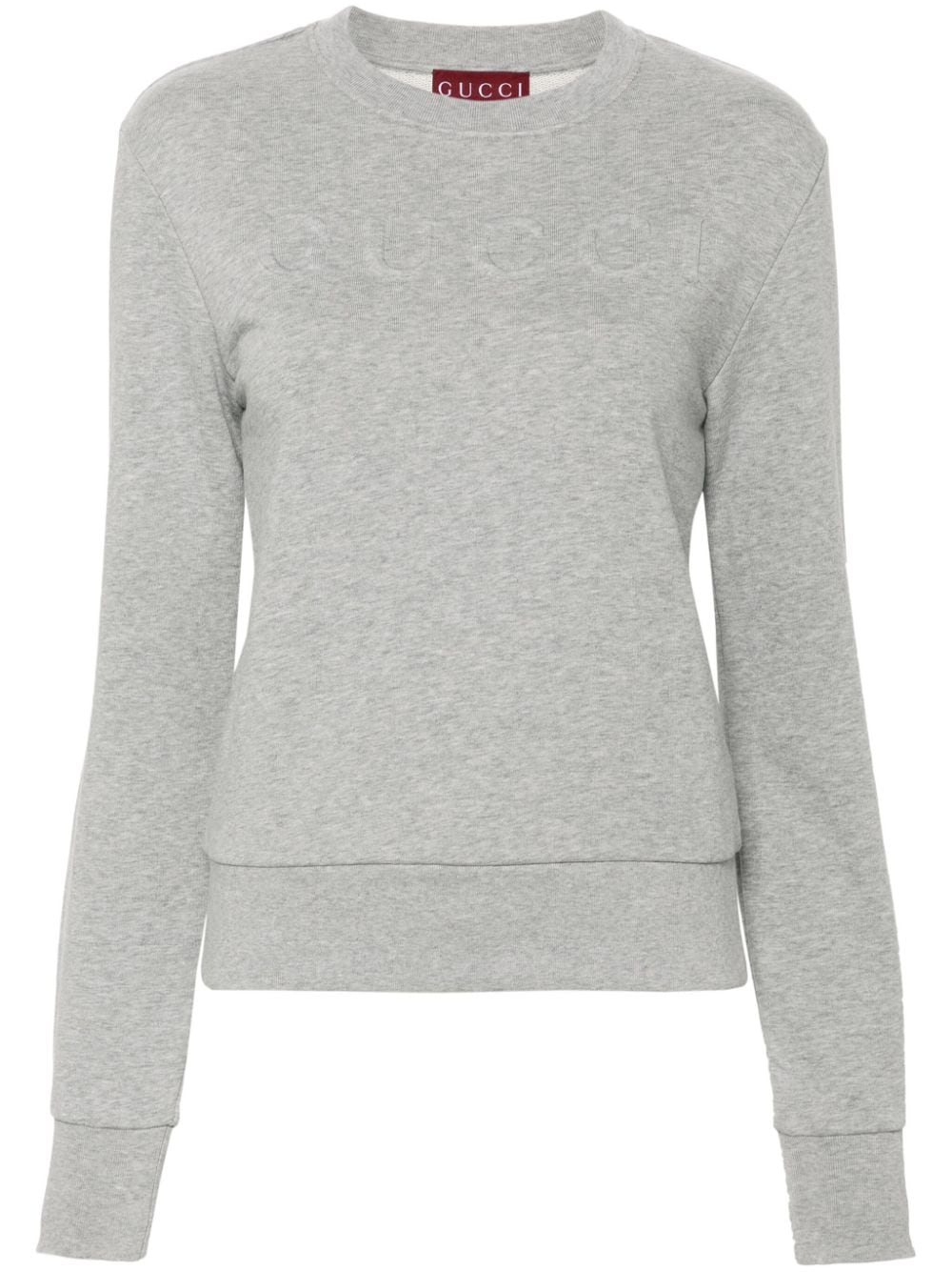 Gucci logo-embossed cotton sweatshirt - Grey von Gucci