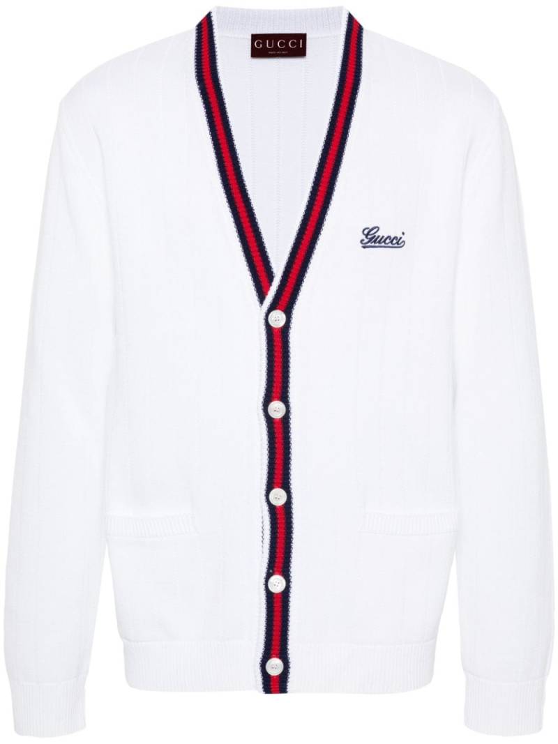 Gucci logo-embroidered cardigan - White von Gucci