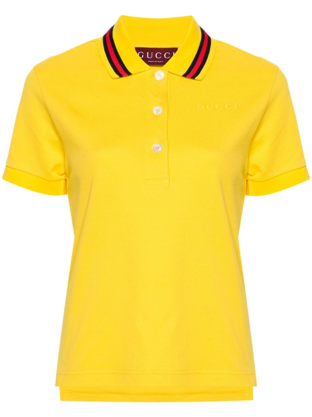 Gucci logo-embroidered polo shirt - Yellow von Gucci