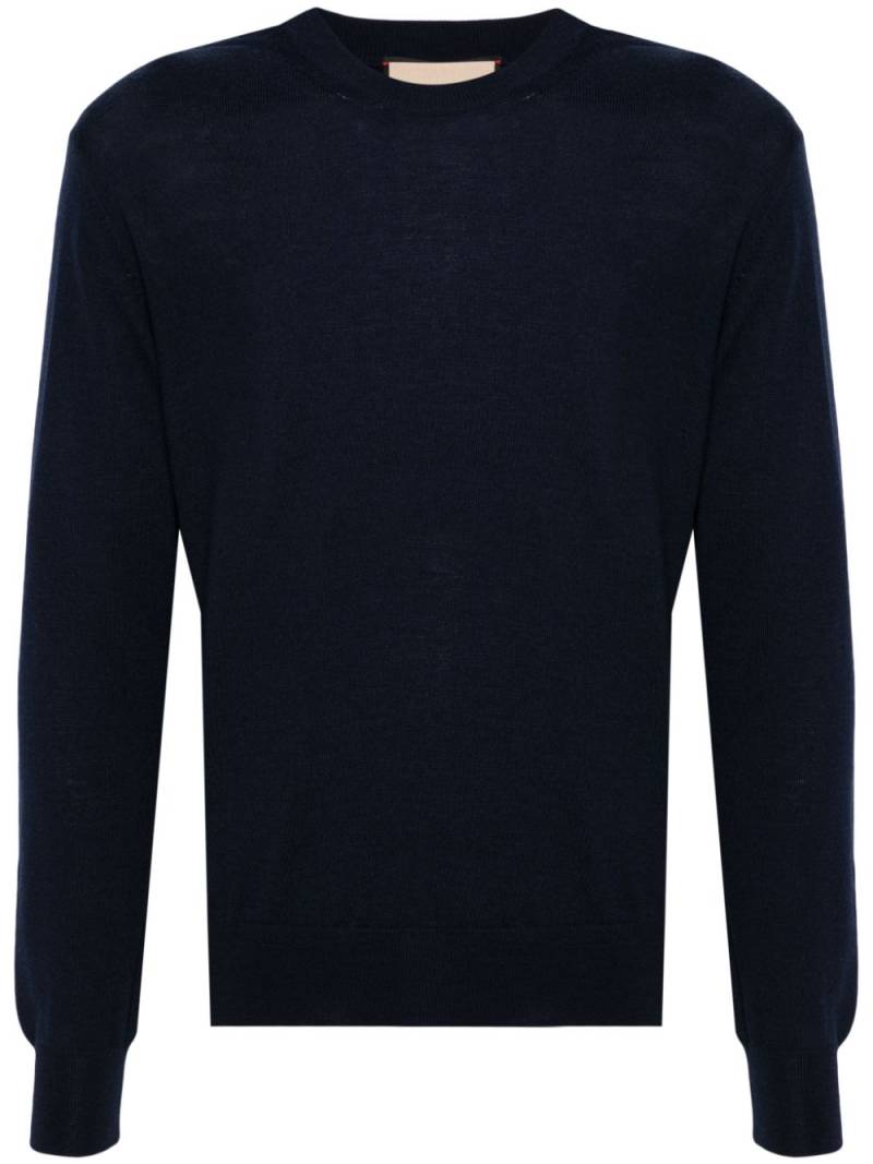 Gucci logo-embroidered wool jumper - Blue von Gucci