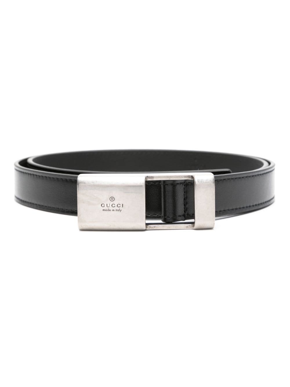 Gucci logo-engraved buckle belt - Black von Gucci