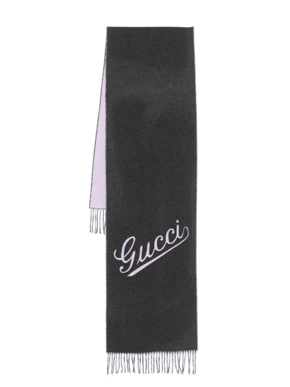 Gucci logo-intarsia scarf - Grey von Gucci