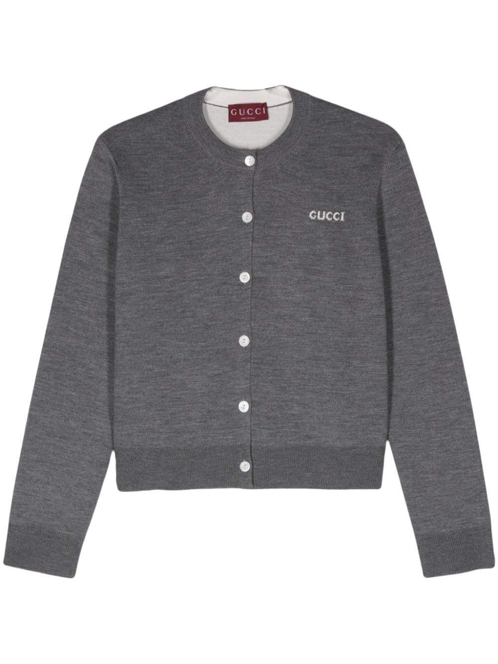 Gucci logo-jacquard cardigan - Grey von Gucci