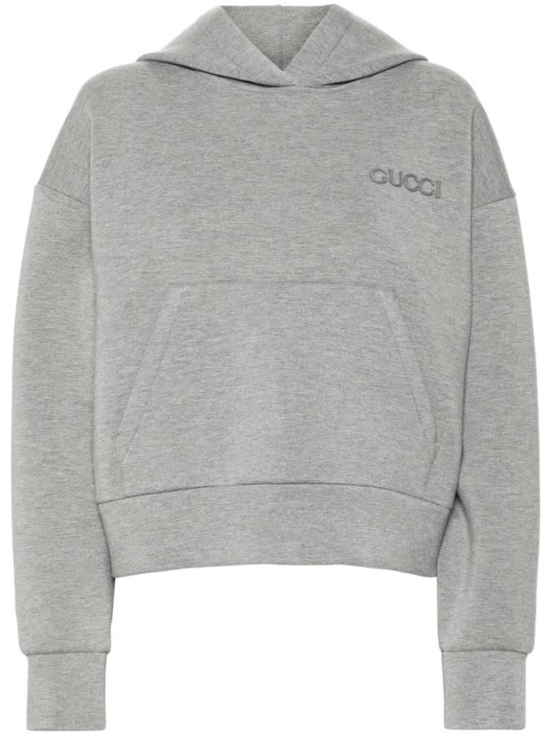 Gucci logo-patch hoodie - Grey von Gucci