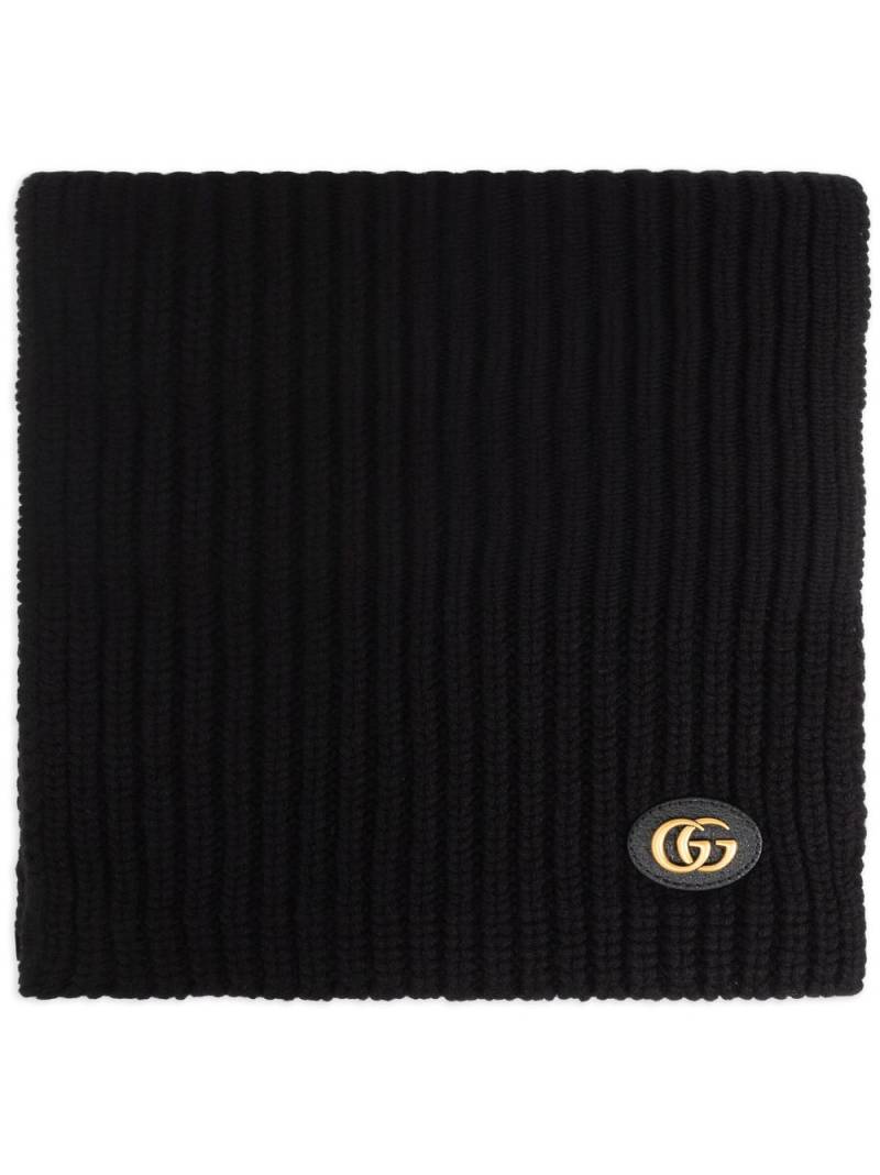 Gucci logo-patch knit scarf - Black von Gucci