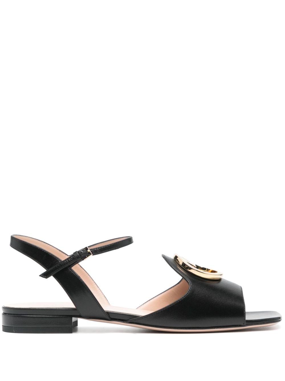 Gucci Interlocking G-logo leather sandals - Black von Gucci