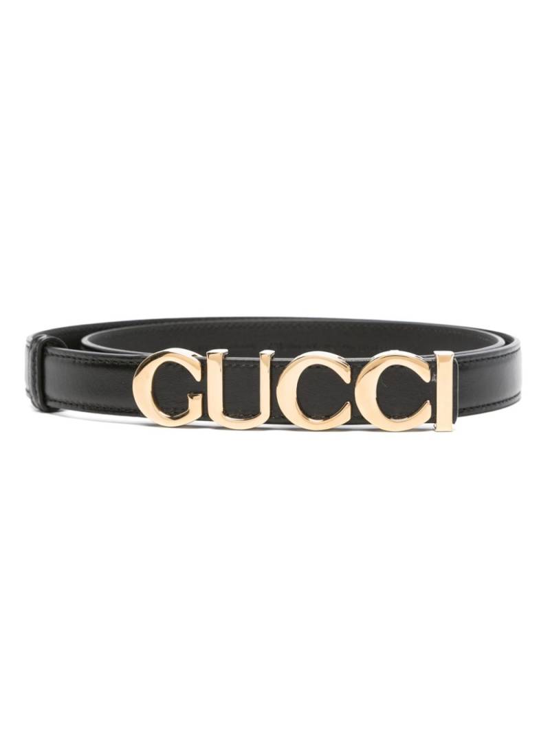 Gucci logo-buckle thin belt - Black von Gucci