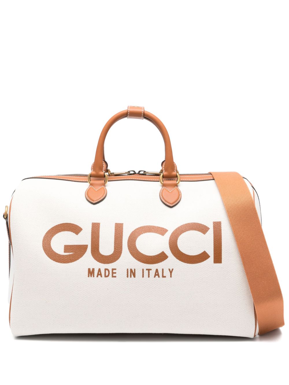 Gucci logo-print canvas holdall - Neutrals von Gucci