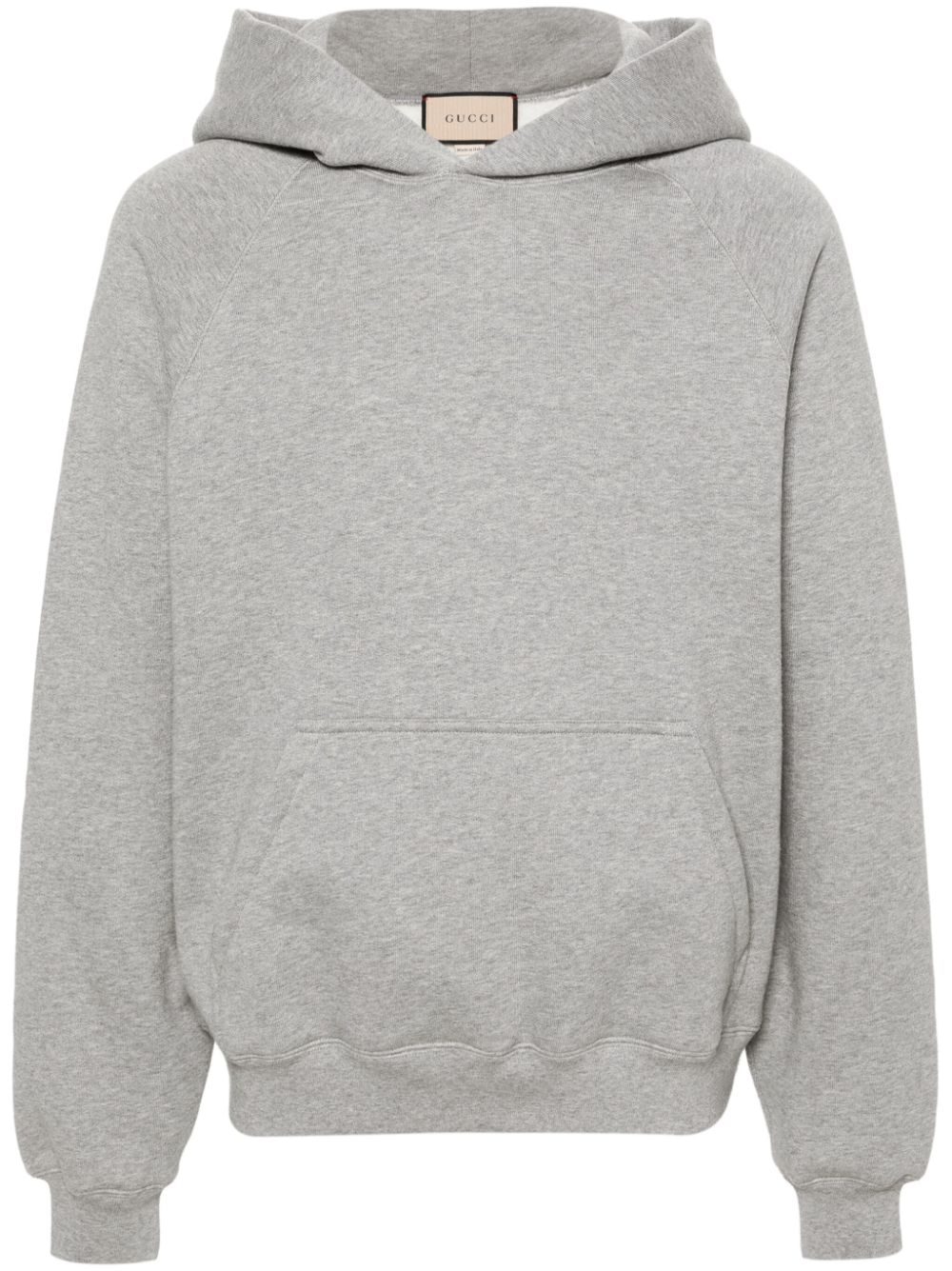 Gucci logo-flocked cotton hoodie - Grey von Gucci