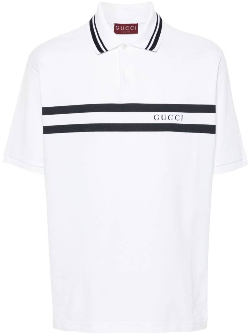 Gucci logo-print polo shirt - White von Gucci