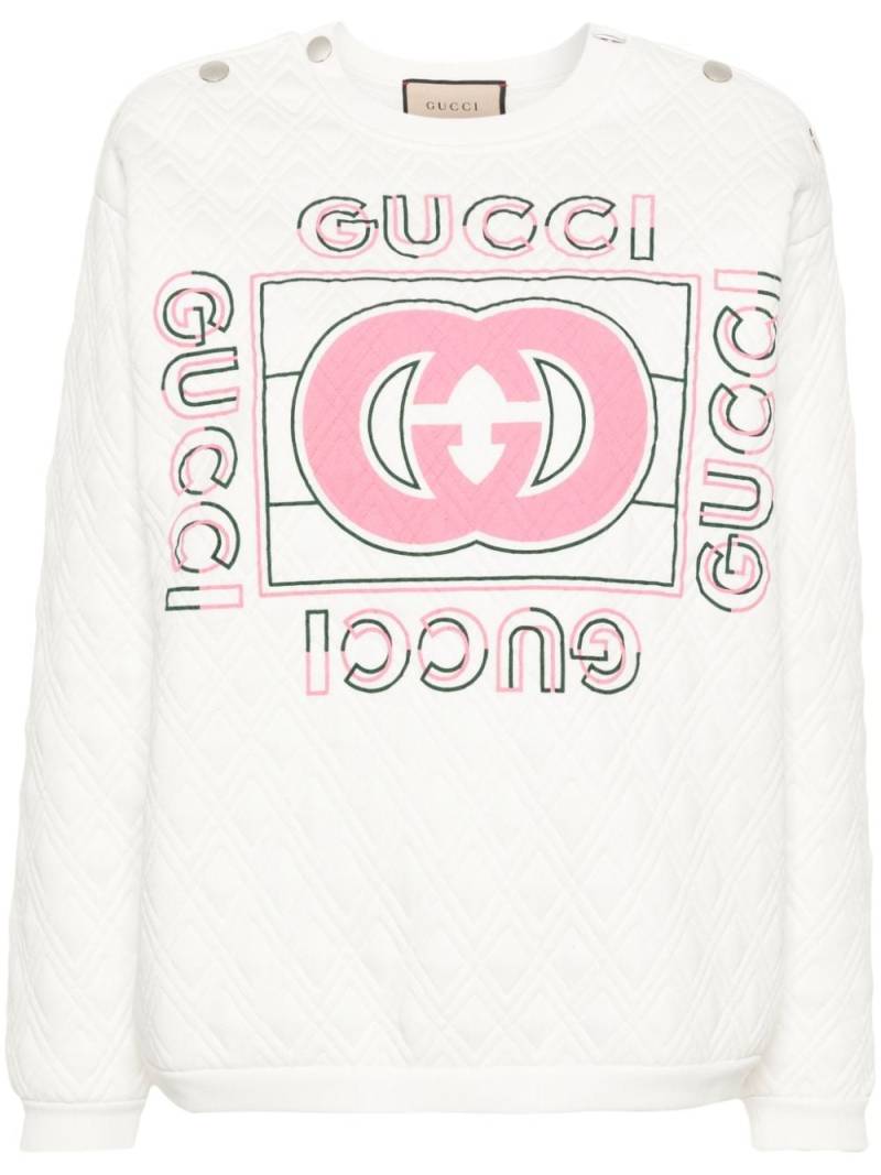 Gucci Interlocking G quilted sweatshirt - White von Gucci