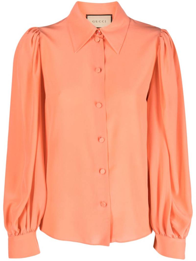 Gucci long-sleeve silk shirt - Orange von Gucci