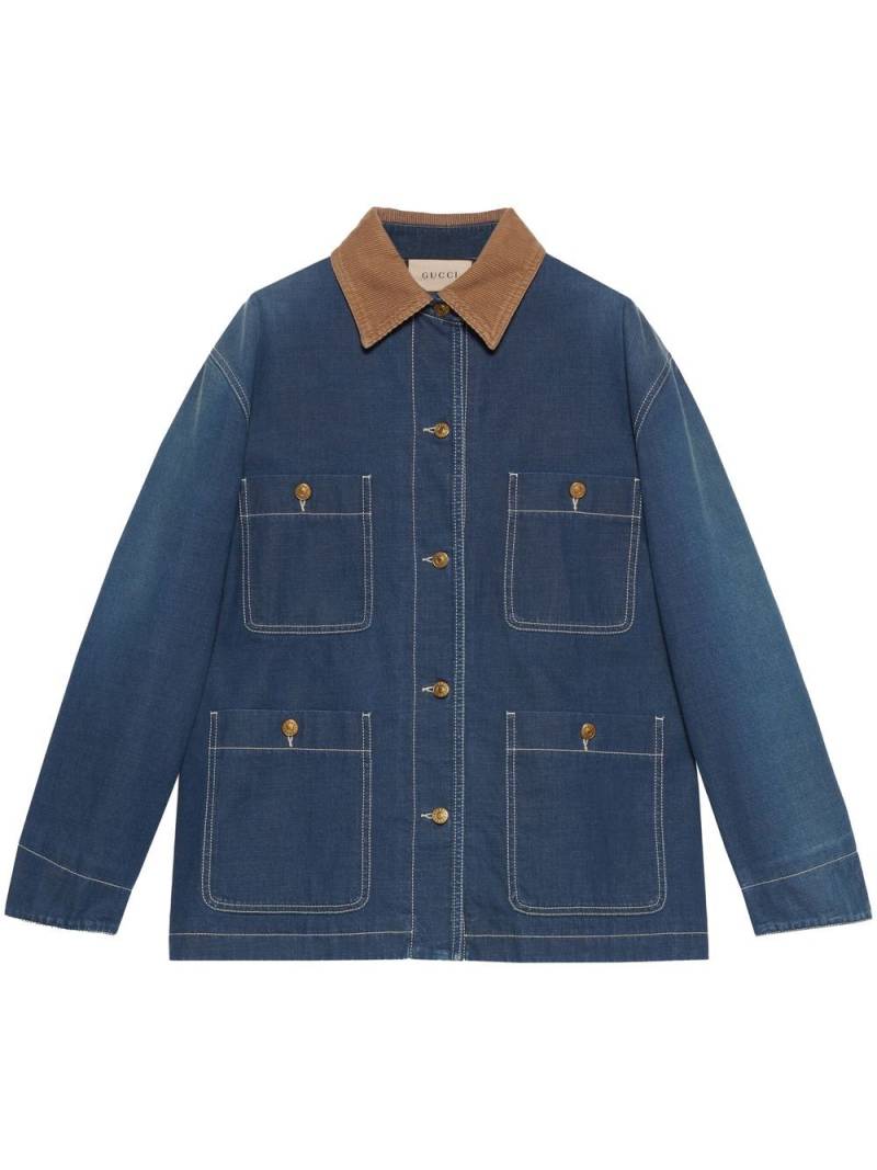 Gucci longline denim jacket - Blue von Gucci