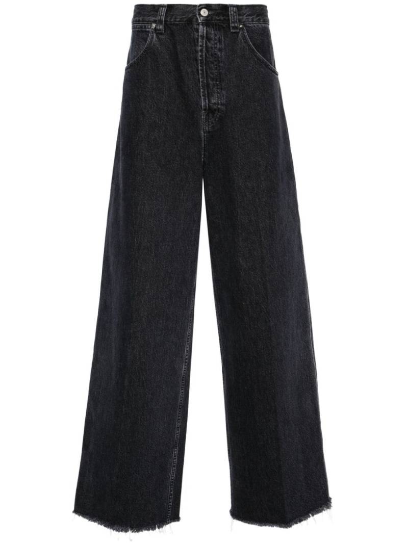 Gucci mid-rise wide-leg cotton jeans - Black von Gucci