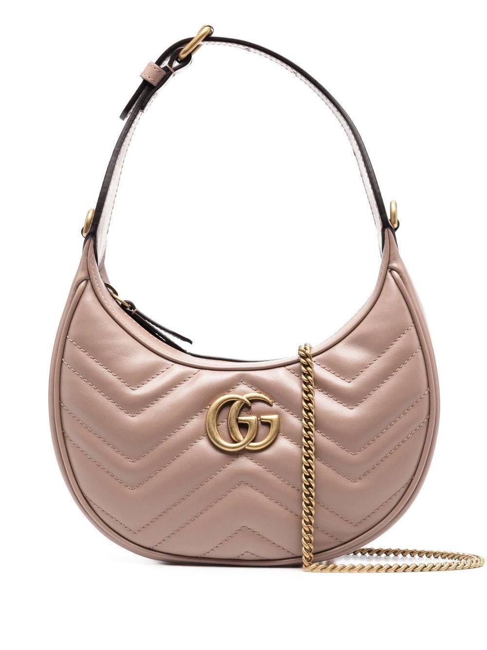 Gucci mini GG Marmont half-moon shoulder bag - Pink von Gucci