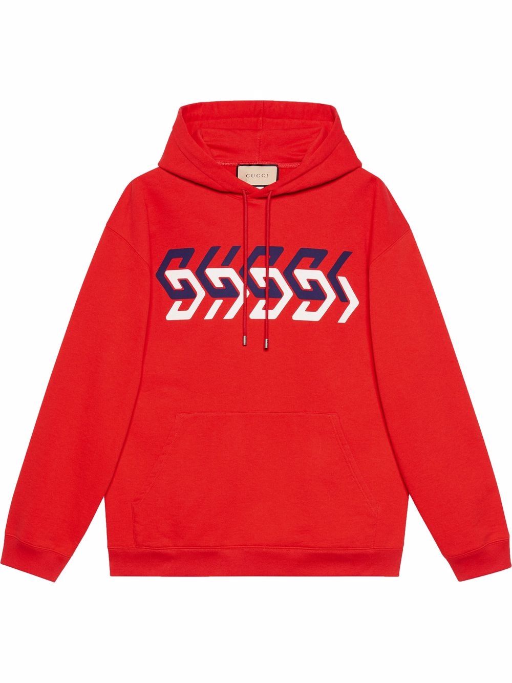 Gucci mirror-print relaxed jersey hoodie - Red von Gucci