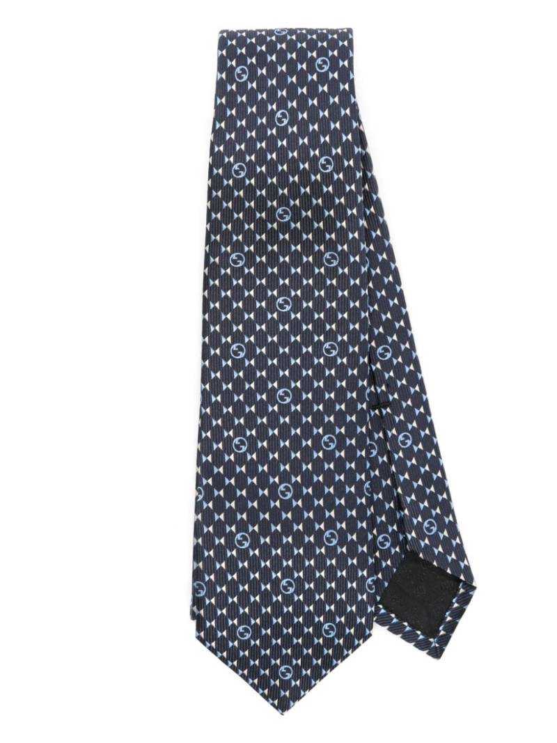 Gucci Interlocking G geometric-jacquard tie - Blue von Gucci