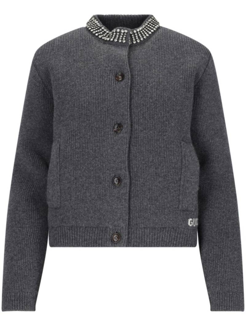 Gucci padded ribbed-knit cardigan - Grey von Gucci