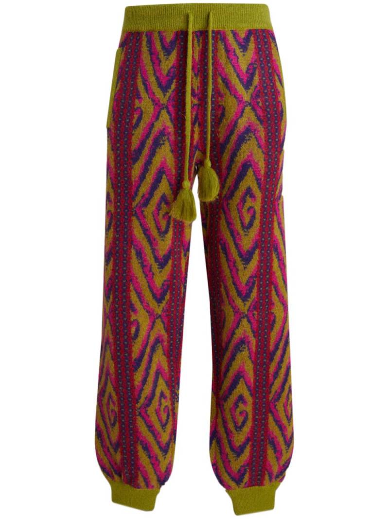 Gucci patterned intarsia-knit trousers - Green von Gucci