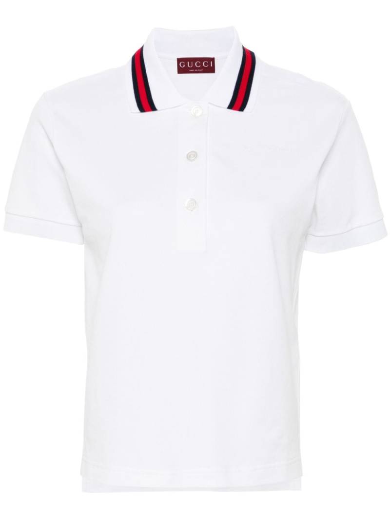 Gucci piqué cotton polo shirt - White von Gucci