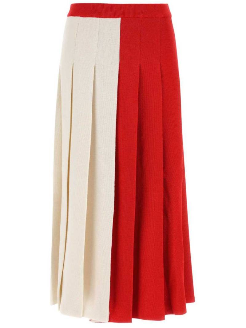 Gucci pleated wool midi skirt - Red von Gucci