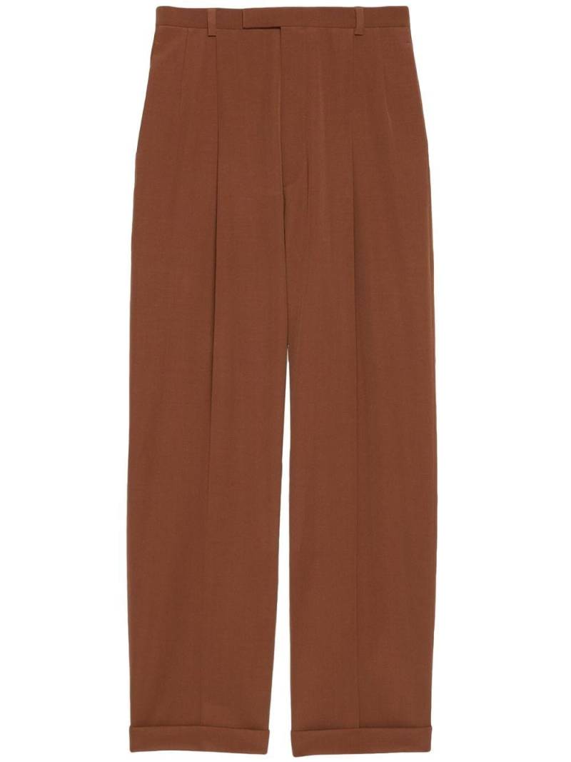 Gucci pleated wool trousers - Brown von Gucci