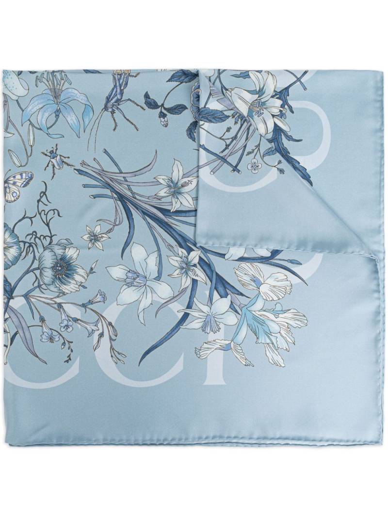 Gucci printed silk scarf - Blue von Gucci