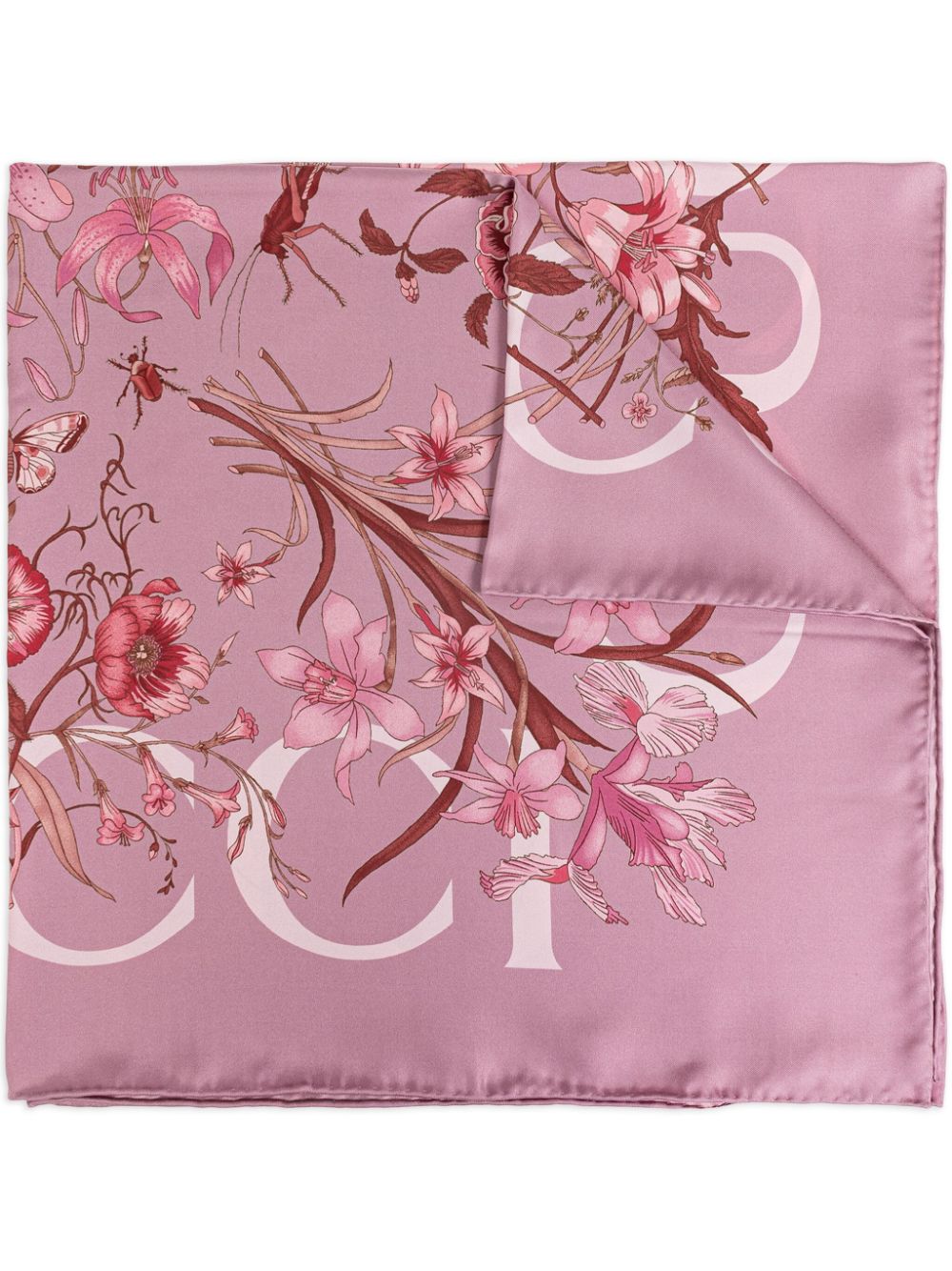 Gucci printed silk scarf - Pink von Gucci